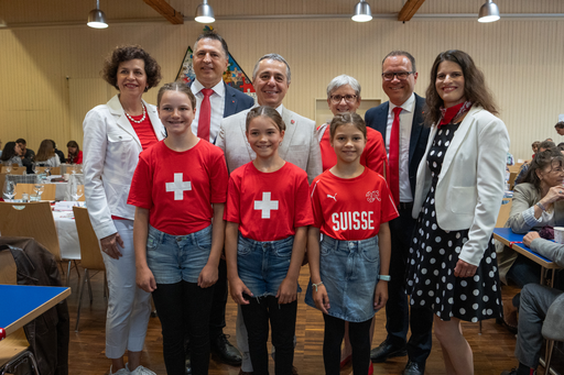 Gruppenfoto mit den Regierungsräten Patierno und Meier.
